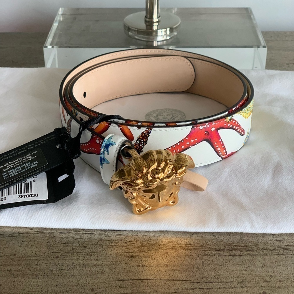 Versace La Medusa Tresor de la Mer Printed Belt - Picture 3 of 12